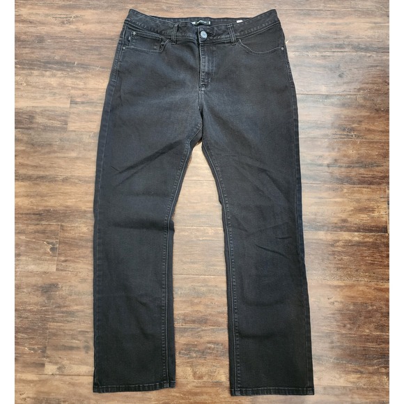 Lee Denim - Lee Jeans Womens 16 Short Perfect Fit Straight Leg Denim Black Stretch Casual